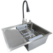 Комплект кухонной мойки Kraft Satin BRS 65х48 (3.0/1.0 мм) SM2807 фото 2
