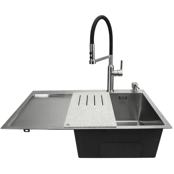 Обробна дошка зі штучного каменю для кухонних мийок Pllen&oacute; grigio sink SS18087 фото