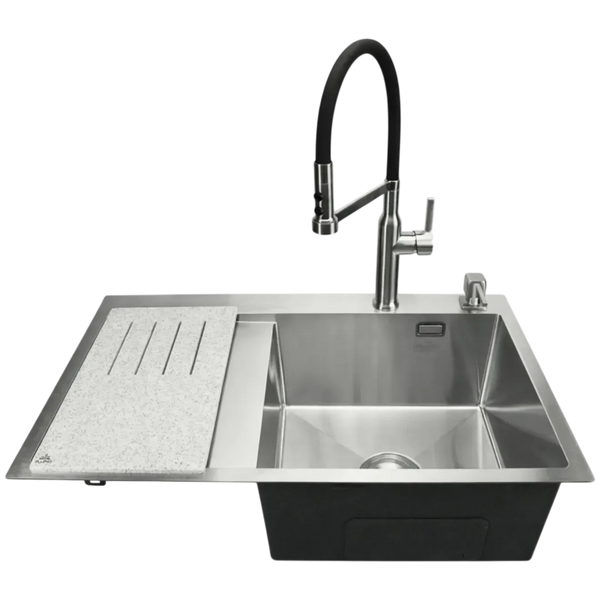 Обробна дошка зі штучного каменю для кухонних мийок Pllen&oacute; grigio sink SS18087 фото