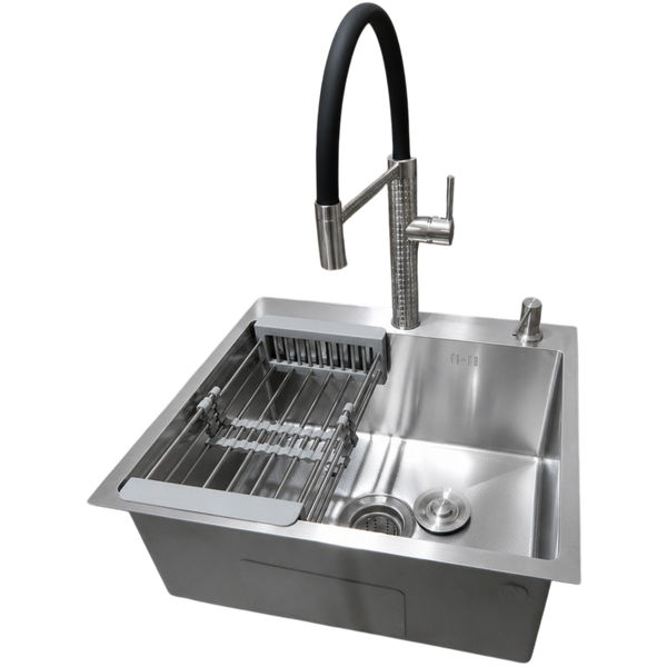 Комплект кухонной мойки Kraft HM 5448 DECOR (3.0/1.0 мм) SM1052 фото