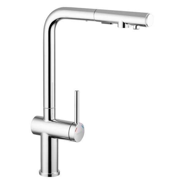 Комплект кухонної мийки Kraft Handmade HM6045 Satin Decor (3.0/1.0 мм) Змішувачі з висувним виливом SM3640 фото