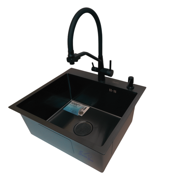 Кухонна мийка Kraft HM 50х50 NANO BLACK PVD (3.0/1.0 мм) SМ160 фото