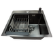 Комплект кухонной мойка Kraft KRF 4540 NANO BLACK (DECOR) PVD (3.0/1.0 мм) SM1407 фото 6