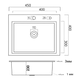 Комплект кухонной мойка Kraft KRF 4540 NANO BLACK (DECOR) PVD (3.0/1.0 мм) SM1407 фото 8