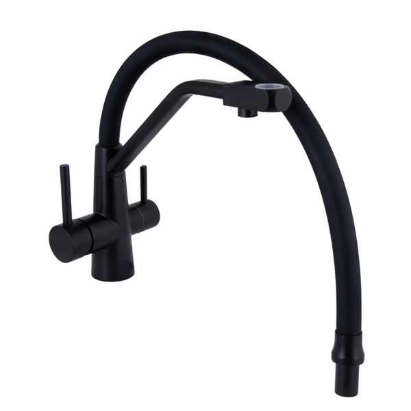 Комплект кухонной мойки Kraft HM 50х50 NANO BLACK (DECOR) PVD (3.0/1.0 мм) SМ162 фото