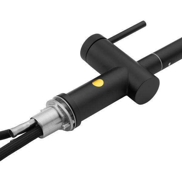 Комплект кухонної мийки KRAFT Handmade PVD чорна HS 5050 (3.0/1.0 мм) Dekor SM2061 фото
