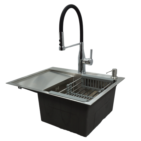 Комплект кухонної мийки Kraft Handmade - 5848RHM (3.0/1.0 мм) SM9760 фото