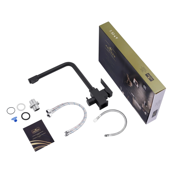 Комплект кухонної мийки Kroner KRP Derby - 60х50HM PVD (2,5/0,5 мм) SM64 фото