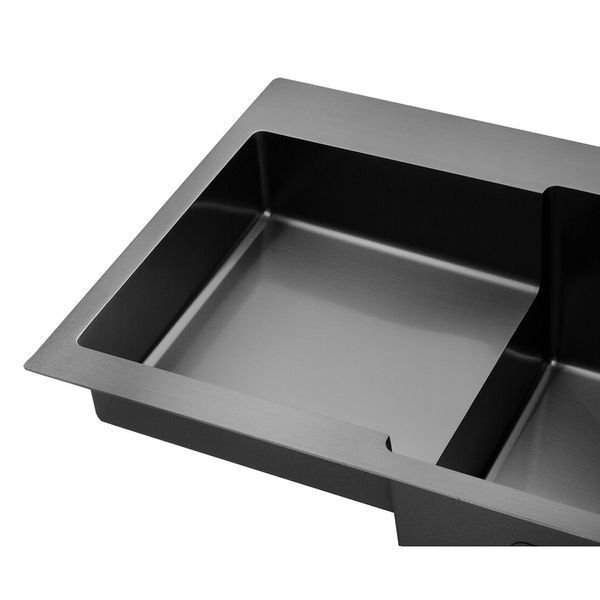 Комплект кухонной мойки Kraft&nbsp;HM&nbsp;- 7848ALB&nbsp;PVD&nbsp;(3.0/1.0 мм) SM1277 фото