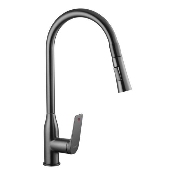 Комплект кухонной мойки Kraft HM 50х50 NANO BLACK (DECOR) PVD (3.0/1.0 мм) SМ6042 фото
