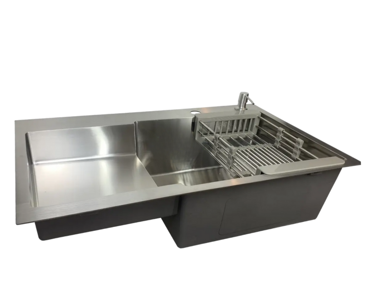 Комплект кухонной мойки Kraft Handmade HS L 780х480 (3.0/1.0 мм) SM2017 фото