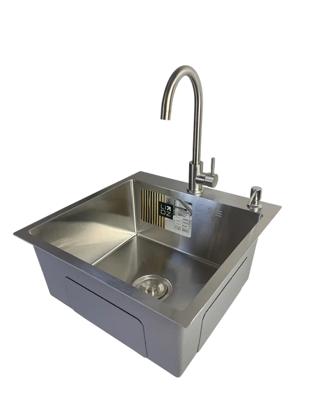 Мойка для кухни Lidz Handmade H5050 Brushed Steel 3,0/1,0 мм SM551 фото
