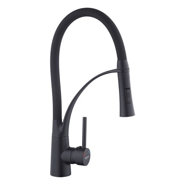 Комплект кухонной мойка Kraft KRF 4540 NANO BLACK (DECOR) PVD (3.0/1.0 мм) SM7800 фото