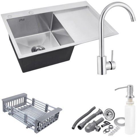 Комплект кухонної мийки Kraft - 78х48LHM (3.0/1.0 мм) SM11077 фото