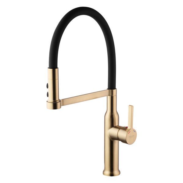 copy_Комплект кухонної мийки Kraft NANO GOLD PVD HS60*45 (3.0/1.0 мм) декор copy_SM50174 фото