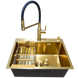 copy_Комплект кухонної мийки Kraft NANO GOLD PVD HS60*45 (3.0/1.0 мм) декор copy_SM50174 фото 3
