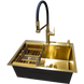 copy_Комплект кухонної мийки Kraft NANO GOLD PVD HS60*45 (3.0/1.0 мм) декор copy_SM50174 фото 2