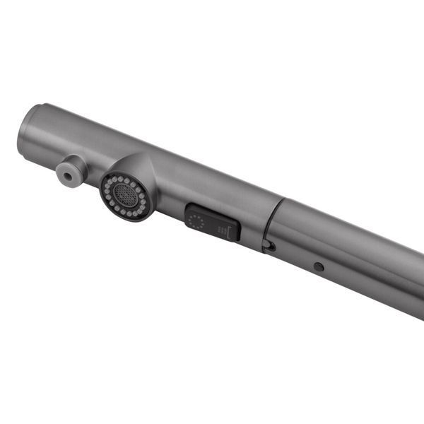 Комплект кухонной мойки Kraft NANO BLACK PVD 600х450мм (3.0/1.0 мм)+Смеситель для кухни Kroner KRP Kuche - GRP03839 PVD Графит с висувним шлангом SM6088 фото