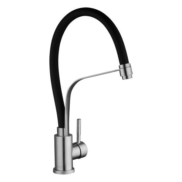 Комплект кухонной мойки Kraft HM 6045 DECOR (3.0/1.0 мм)+Смеситель для кухни Kroner KRP Edelstahl Klassisch &ndash; ESG03593BLK SM10630 фото