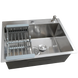 Комплект кухонной мойки Kraft HM 6045 DECOR (3.0/1.0 мм)+Смеситель для кухни Kroner KRP Edelstahl Klassisch &ndash; ESG03593BLK SM10630 фото 6