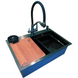 Комплект кухонної мийки Kraft HM 7546 NANO BLACK SM3547 фото 4