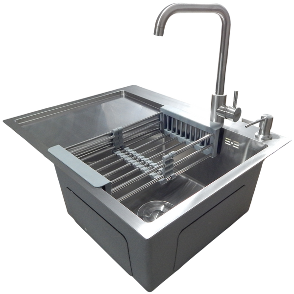 Комплект кухонной мойки Kraft Satin BLS 650х480 (3.0/1.0 мм) SM1190 фото
