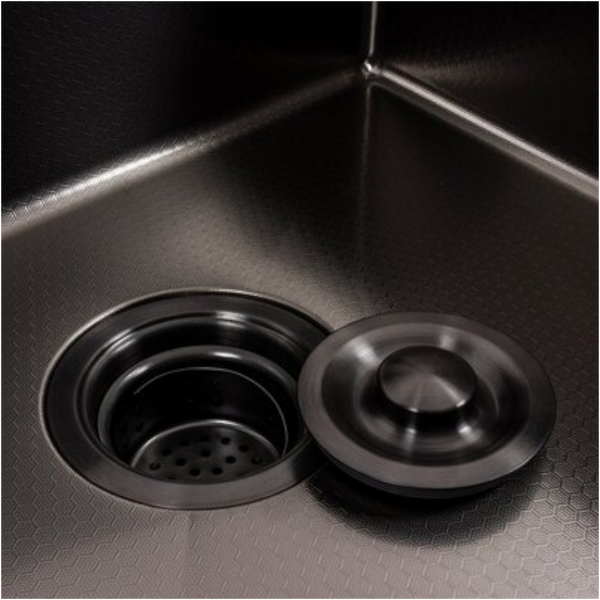 Комплект кухонной мойки Kraft NANO BLACK PVD Декор HS50*50 (3.0/1.0 мм)+Смеситель для кухни с гибким изливом Pllen&oacute; SM7100 фото