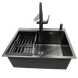 Комплект кухонной мойки Kraft NANO BLACK PVD HS60*50 Decor (3.0/1.0 мм)+Смеситель для кухни Kroner KRP Graz - GRP03815 SM8845 фото 5