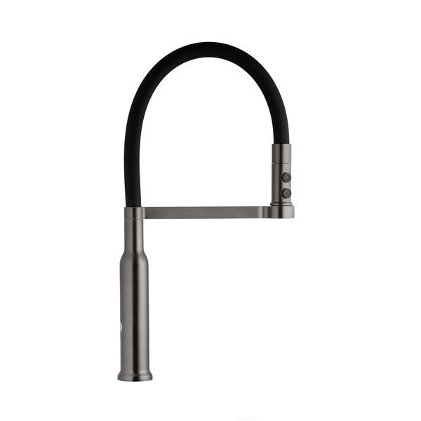 Комплект кухонной мойки Kraft NANO BLACK PVD Декор HS60*45 (3.0/1.0 мм)+Смеситель для кухни с гибким изливом Pllen&oacute; SM52800 фото