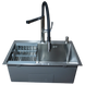 Комплект кухонной мойки Kraft HM 6045 DECOR (3.0/1.0 мм)+Смеситель для кухни Kroner KRP Kuche - C03816BLK (хром) SM66035 фото 7