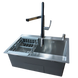 Комплект кухонной мойки Kraft HM 6045 DECOR (3.0/1.0 мм)+Смеситель для кухни Kroner KRP Kuche - C03816BLK (хром) SM66035 фото 8