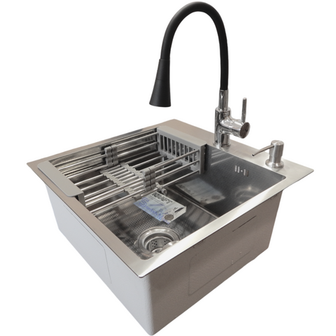 Комплект кухонної мийки Kraft KRF 5448 DECOR (3.0/1.0 мм) SM3804 фото