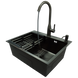 Комплект кухонної мийки Kraft NANO BLACK PVD HS 60х50 (3.0/1.0 мм) декор SM337105 фото 9