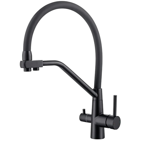 Комплект кухонної мийки Kraft NANO BLACK PVD HS60*45 Декор (3.0/1.0 мм)+Смеситель для кухни с подключением к фильтру Pllen&oacute; Lazio ST19 nero SM20870 фото