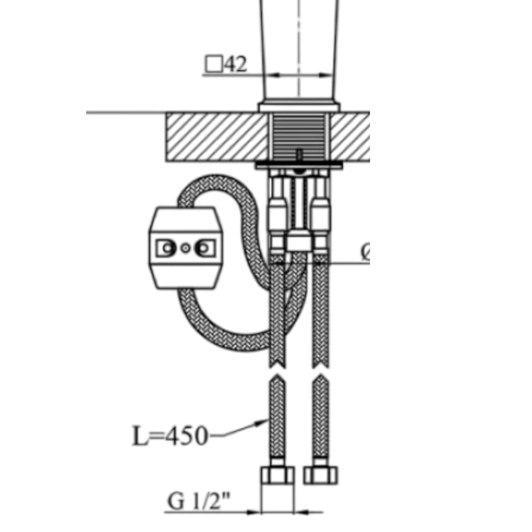 Комплект кухонної мийки Kraft HM 50х50 NANO BLACK (DECOR) PVD (3.0/1.0 мм) SМ712 фото
