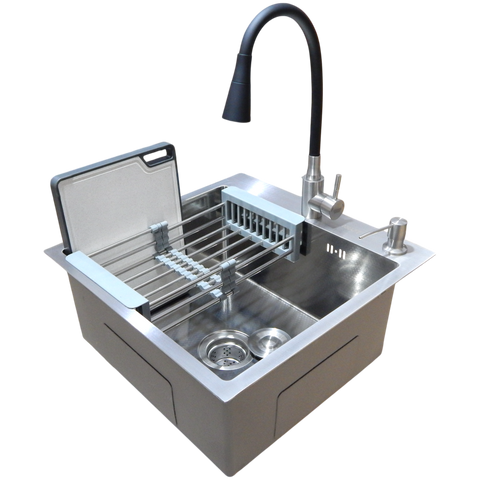 Комплект кухонної мийки Kraft KRF 5050 decor (3.0/1.0 мм) SM4070 фото