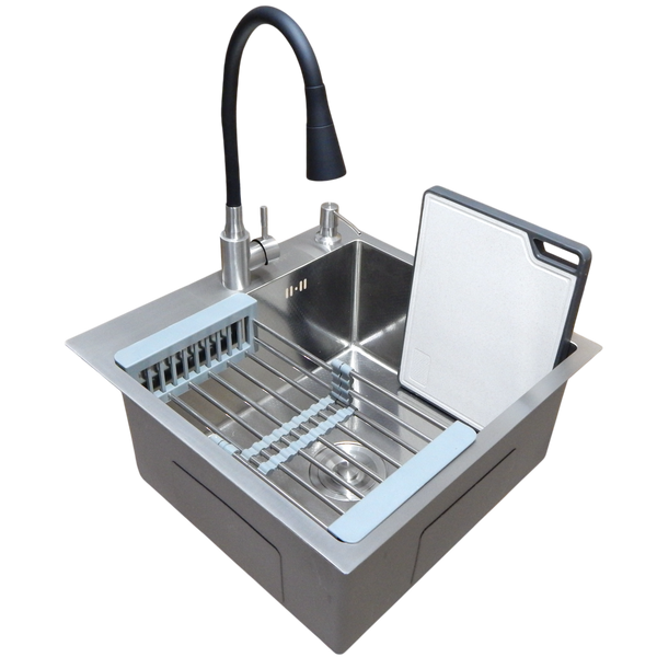 Комплект кухонної мийки Kraft KRF 5050 decor (3.0/1.0 мм) SM4070 фото