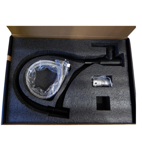 Комплект кухонной мойки Kraft HM 50х50 NANO BLACK (DECOR) PVD (3.0/1.0 мм) SМ457 фото