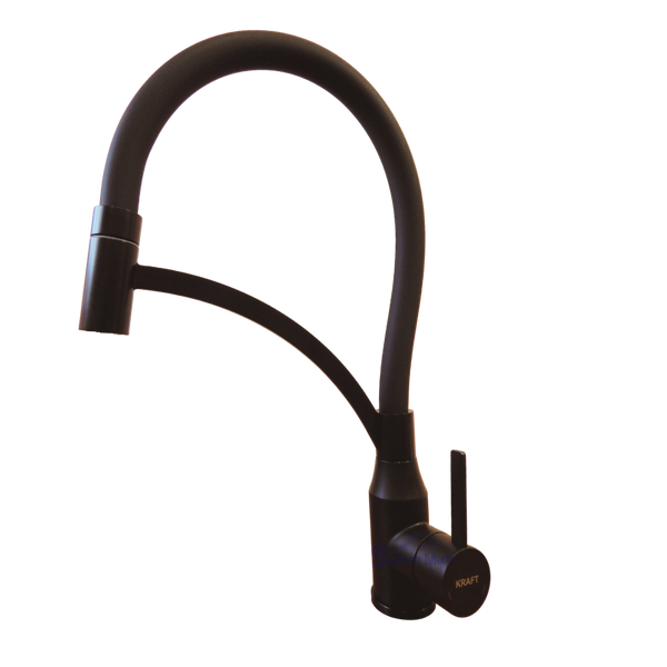 Комплект кухонной мойки Kraft HM 50х50 NANO BLACK (DECOR) PVD (3.0/1.0 мм) SМ457 фото