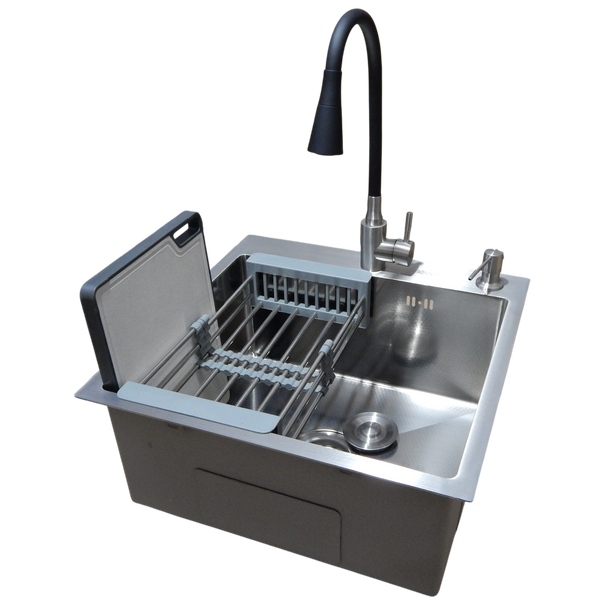 Комплект кухонної мийки Kraft KRF 5050 decor (3.0/1.0 мм) SM4070 фото