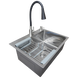 Комплект кухонной мойки Kraft HM 6045 (3.0/1.0 мм) SATIN SM4303 фото 5