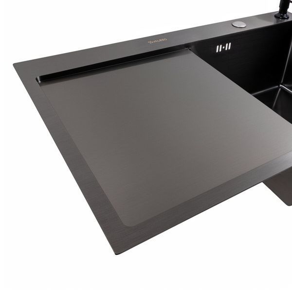 Комплект кухонної мийки CM 78*50 R чорна PVD VALESO Handmade (3,0/0,8) SM4590 фото