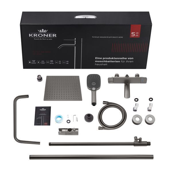 Набор 2 в 1 душевая система Kroner Makon-GRP063 + смеситель Makon-GRP010 CVS30226 фото