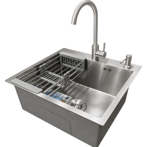 Комплект кухонной мойки Kraft HM 5448 DECOR (3.0/1.0 мм) SM870 фото