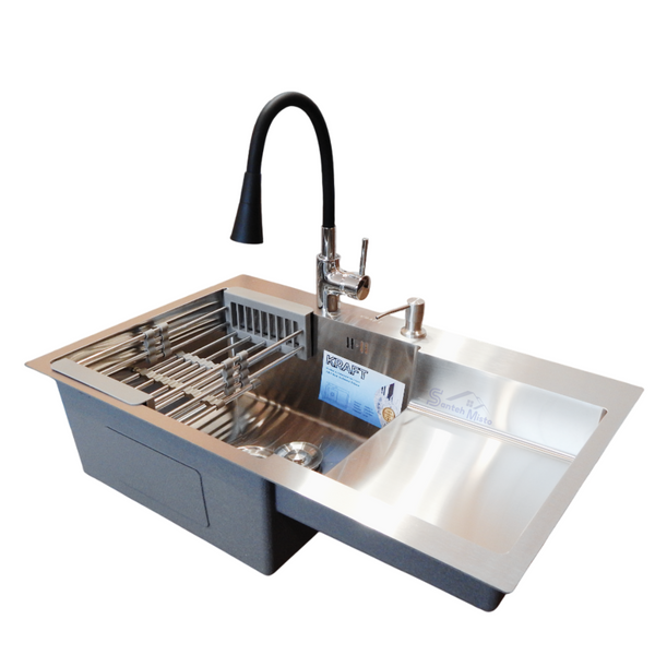 Комплект кухонної мийки Kraft Handmade HS R 780х480 (3.0/1.0 мм) SM3864 фото
