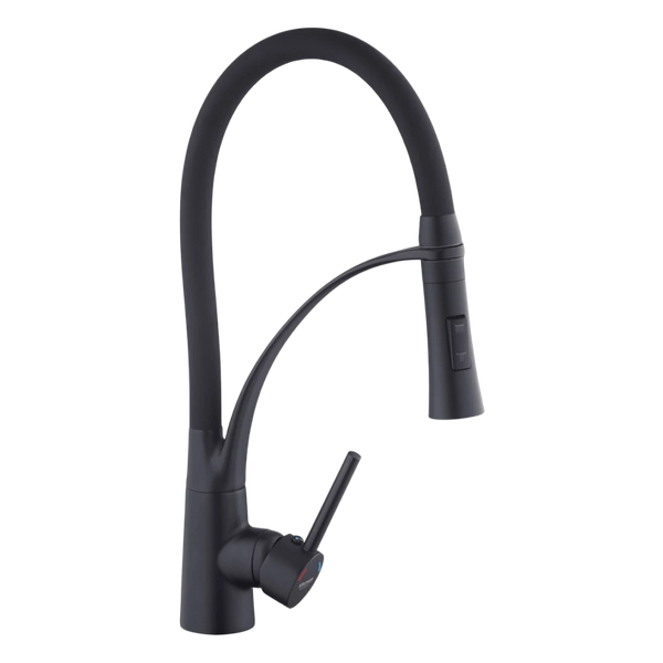 Комплект кухонної мийки Kraft NANO BLACK PVD HS60*50 Декор (3.0/1.0 мм)+Кухонний змішувач Kroner KRP Ersel - SCH03393BLK SM50495 фото