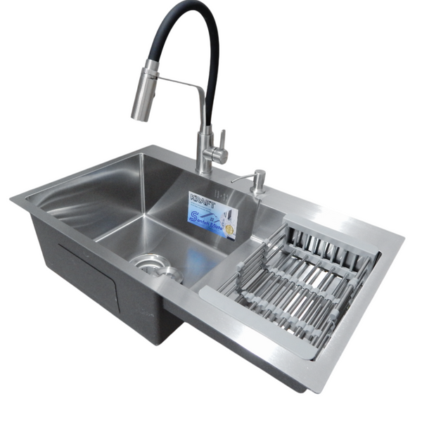 Комплект кухонної мийки Kraft Handmade HS R 780х480 (3.0/1.0 мм) SM3600 фото