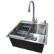 Комплект кухонной мойка Kraft KRF 5050 decor (3.0/1.0 мм)+Смеситель для кухни с гибким изливом Kroner KRP Edelstahl Klassisch SM2600 фото 3