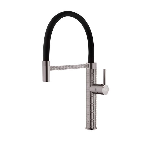 Комплект кухонной мойки Kraft HM 50х50 NANO BLACK (DECOR) PVD (3.0/1.0 мм) SМ039 фото