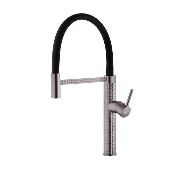 Комплект кухонной мойки Kraft HM 50х50 NANO BLACK (DECOR) PVD (3.0/1.0 мм) SМ039 фото
